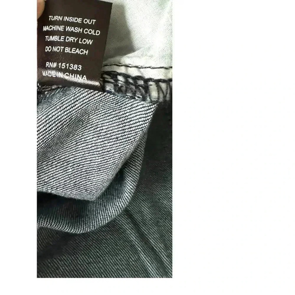 Current Air Women's High Waisted Button Cuff Jeans Raw Dark Blue Wash - Picture 10 of 11